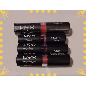 New~Lot of (4) NYX Matte Cream Lipsticks